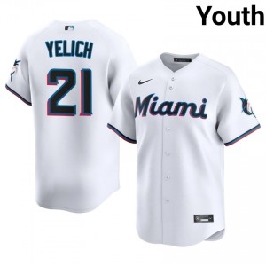 #21 Christian Yelich Genuine Youth Baseball Jersey | Miami White Fan Gear 62908204