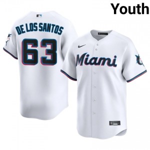 #63 Deyvison De Los Santos Premium Youth Baseball Jersey | Miami White Fan Gear 86732437