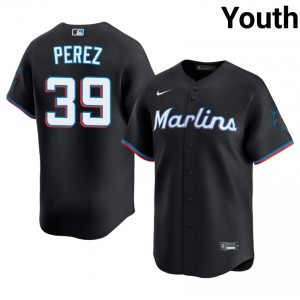 Eury Perez #39 Marlins Baseball Jersey | Exclusive Youth Black Embroidery Edition 71557289