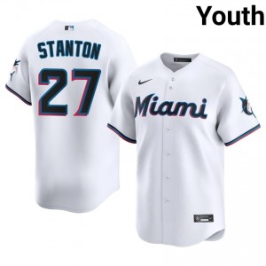 Marlins Giancarlo Stanton #27 White Youth Baseball Jersey | 2026 Season Professional 30554542