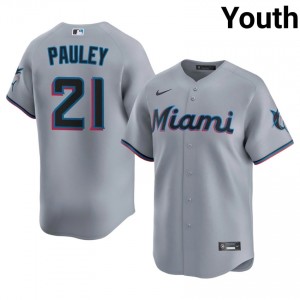Graham Pauley #21 MIA Marlins Baseball Jersey | Professional Youth Gray Embroidery Edition 46674729