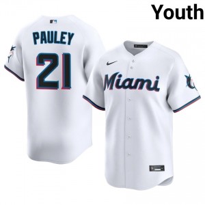 Miami Graham Pauley #21 White Youth Baseball Jersey | 2026 Season Game-Day 97478224
