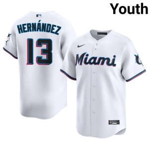 #13 Heriberto Hernandez Authentic Youth Baseball Jersey | MIA Marlins White Fan Gear 14403308