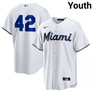 Jackie Robinson Day #42 MIA Baseball Jersey | MLB Youth White Stitched Edition 19418538