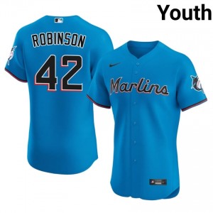 #42 Jackie Robinson Authentic Youth Baseball Jersey | MIA Blue Fan Gear 89883807