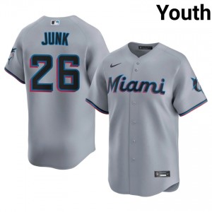 Gray Janson Junk #26 MIA Marlins Baseball Embroidery Jersey | Officially Licensed Youth Fit 61262088