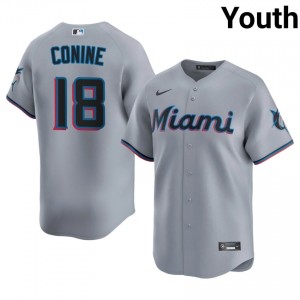 Gray Jeff Conine #18 Miami Marlins Baseball Embroidery Jersey | Exclusive Youth Fit 66792209