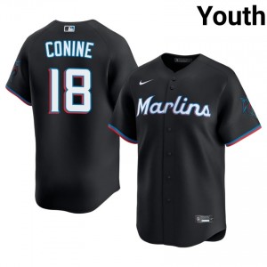 Black Jeff Conine #18 MIA Baseball Stitched Jersey | Durable Youth Fit 97309634