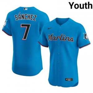 #7 Jesus Sanchez Professional Youth Baseball Jersey | MIA Marlins Blue Fan Gear 25458707