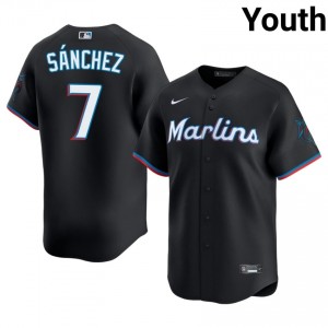 Jesus Sanchez #7 Miami Baseball Jersey | Game-Day Youth Black Stitched Edition 60764825