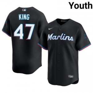 John King #47 MIA Baseball Jersey | Official Youth Black Stitch Edition 76991618
