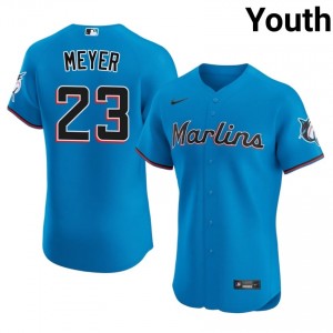 Marlins Max Meyer #23 Blue Youth Baseball Jersey | 2026 Season Official 50038044