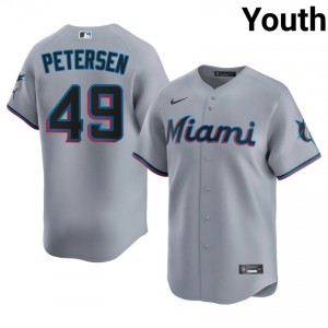 Gray Michael Petersen #49 Miami Marlins Baseball Embroidery Jersey | Game Youth Fit 79294202