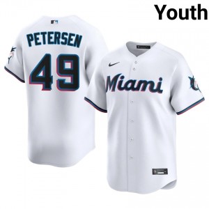 #49 Michael Petersen MLB Youth Baseball Jersey | Marlins White Fan Gear 11168868