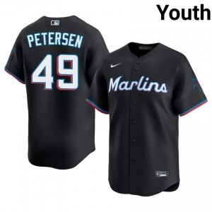 Black Michael Petersen #49 MIA Baseball Stitched Jersey | Pro-Grade Youth Fit 98654870