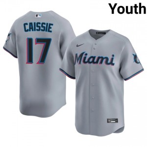 Owen Caissie #17 Miami Baseball Jersey | Officially Licensed Youth Gray Embroidery Edition 24681855