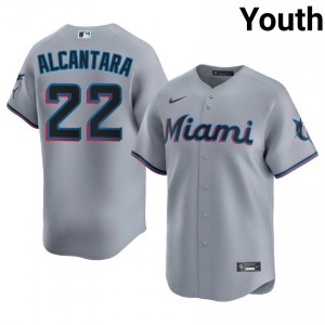 Sandy Alcantara #22 MIA Marlins Baseball Jersey | Classic Youth Gray Embroidery Edition 90593456