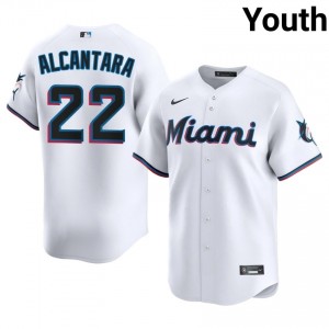 Miami Sandy Alcantara #22 White Youth Baseball Jersey | 2026 Season Durable 64292326