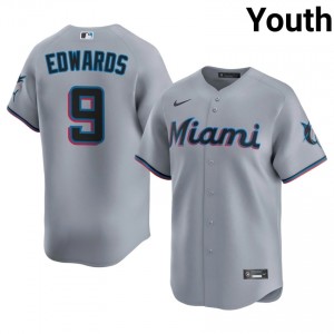 Xavier Edwards #9 Miami Marlins Baseball Jersey | Premium Youth Gray Stitch Edition 74917269