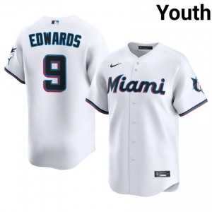 Marlins Xavier Edwards #9 White Youth Baseball Jersey | 2026 Season Classic 81725219