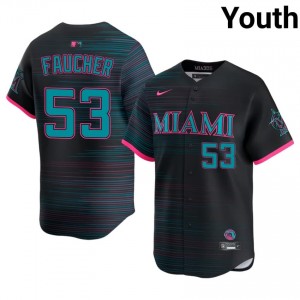 MIA Calvin Faucher #53 Black Youth City Connect Baseball Jersey | 2026 Season Replica 41129890