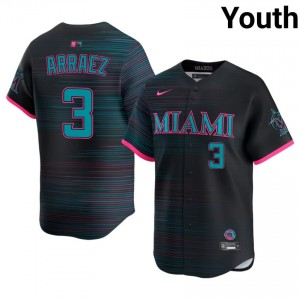 #3 Luis Arraez Limited Youth City Connect Baseball Jersey | Miami Black Fan Gear 22483026
