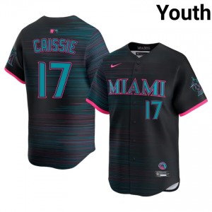 Miami Owen Caissie #17 Black Youth City Connect Baseball Jersey | 2026 Season Official 19844719